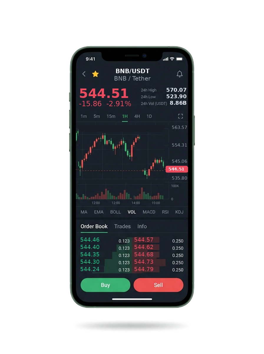 Mobile app screen showing a portfolio summary and a message thread with an account specialist